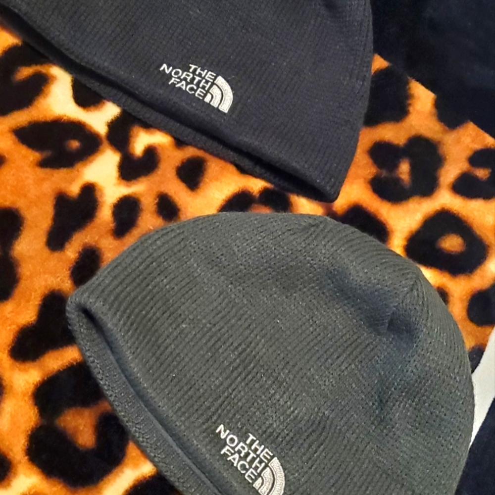 Two basic north face beanies